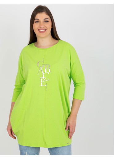 Limetkovo zelená tunika s potlačou