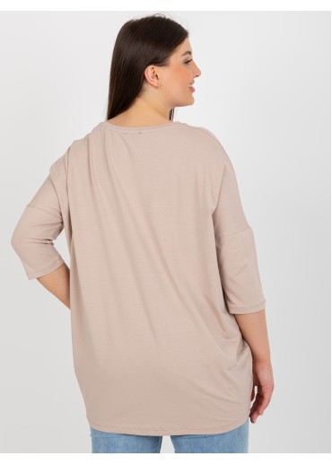 Béžovo hnedá tunika s potlačou