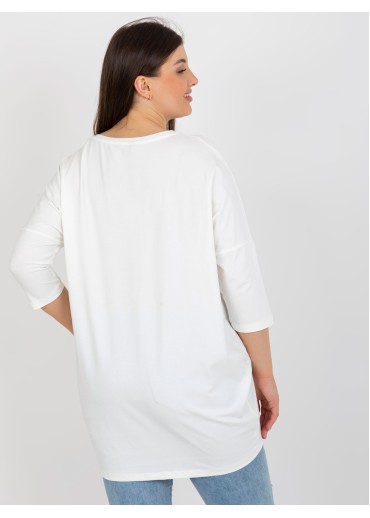 Smotanovo biela tunika s potlačou