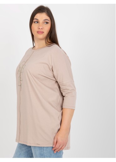 Béžovo hnedá tunika s potlačou