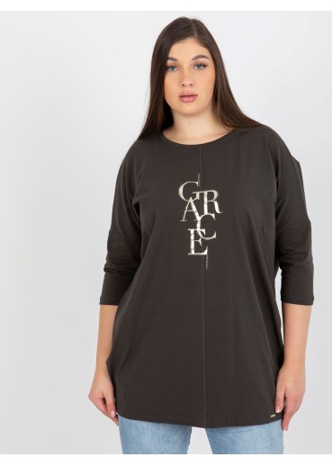 Tmavosivá tunika s potlačou