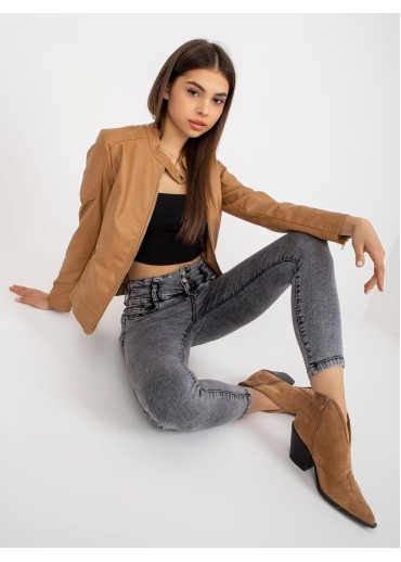 Hnedá koženková bunda