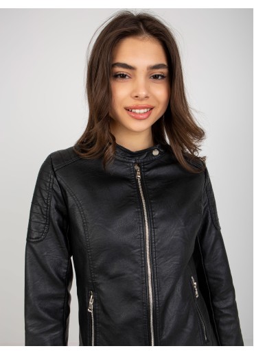 Čierna koženková bunda