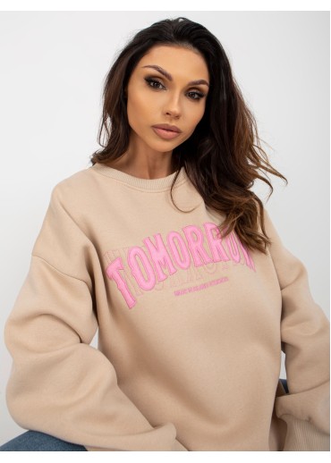 Béžovo hnedá basic mikina
