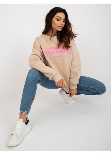 Béžovo hnedá basic mikina