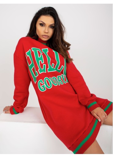 Červená mikinová tunika