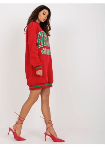 Červená mikinová tunika