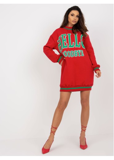 Červená mikinová tunika