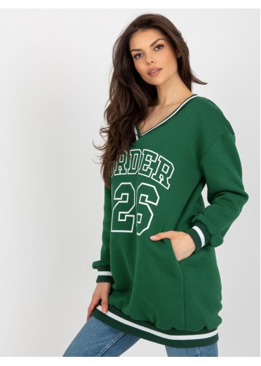 Tmavozelená mikina s potlačou