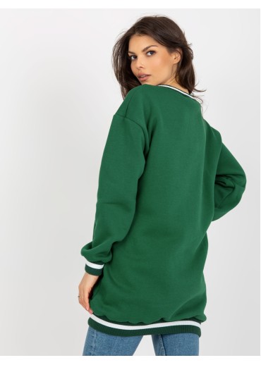 Tmavozelená mikina s potlačou