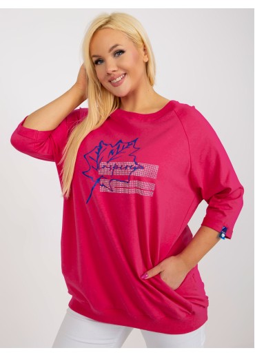 Fuchsiovo ružové tričko Javorový list