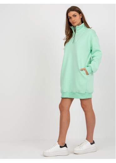 Svetlozelená predĺžená mikina