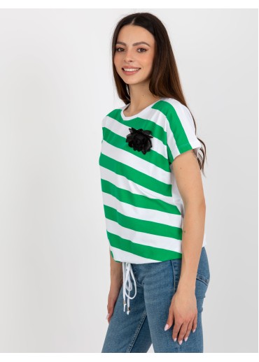 Neónovo zelené tričko pruhy