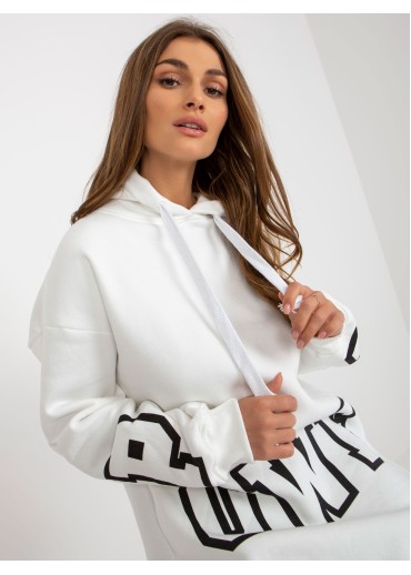 Smotanovo biela predĺžená mikina