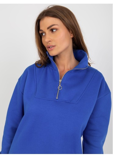 Kobaltovo modrá predĺžená mikina