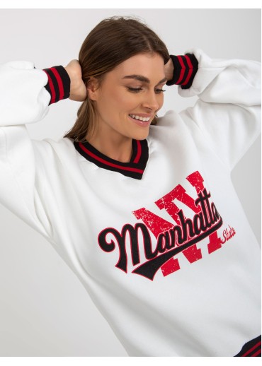 Biela mikina s potlačou