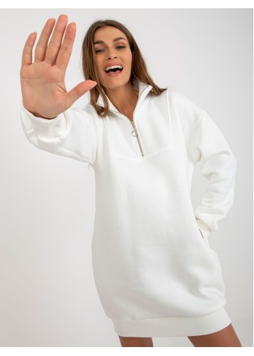Smotanovo biela predĺžená mikina