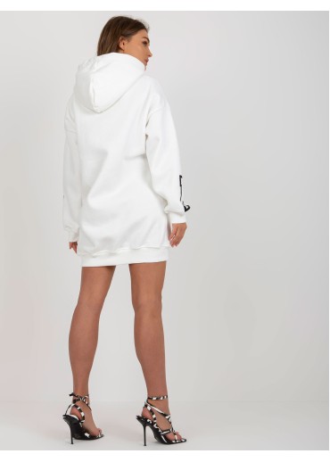 Smotanovo biela predĺžená mikina