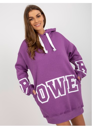 Fialová predĺžená mikina