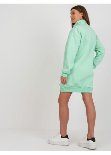 Svetlozelená predĺžená mikina