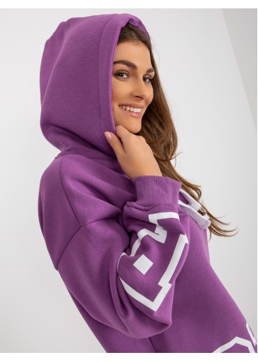 Fialová predĺžená mikina