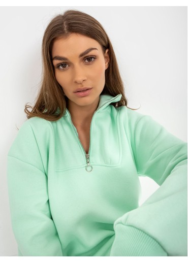 Svetlozelená predĺžená mikina