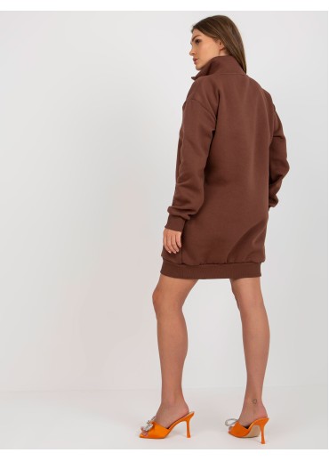 Hnedá predĺžená mikina