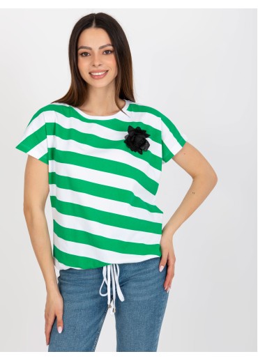 Neónovo zelené tričko pruhy