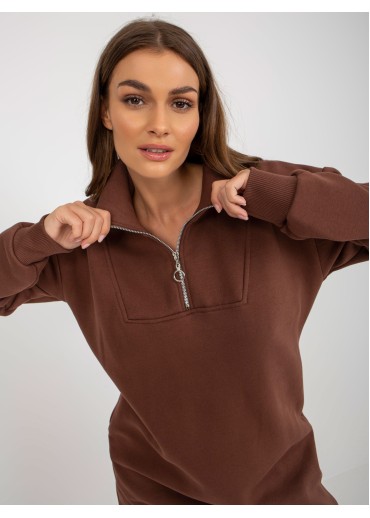 Hnedá predĺžená mikina