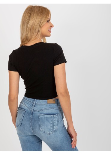 Čierne crop top tričko