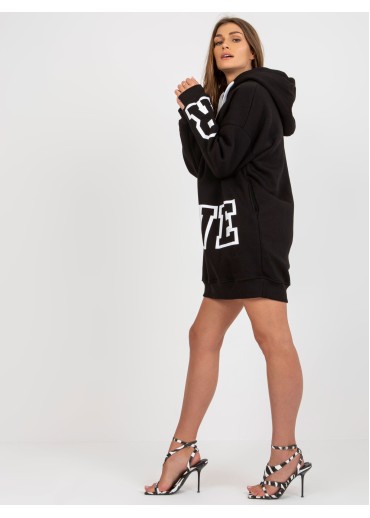 Čierna predĺžená mikina