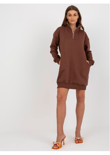 Hnedá predĺžená mikina