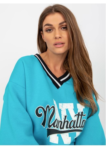 Svetlomodrá mikina s potlačou