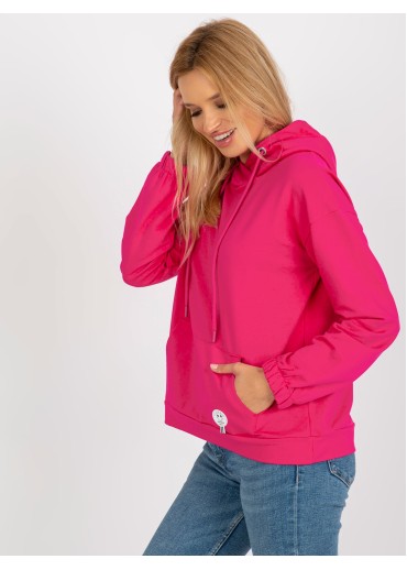 Fuchsiovo ružová basic mikina