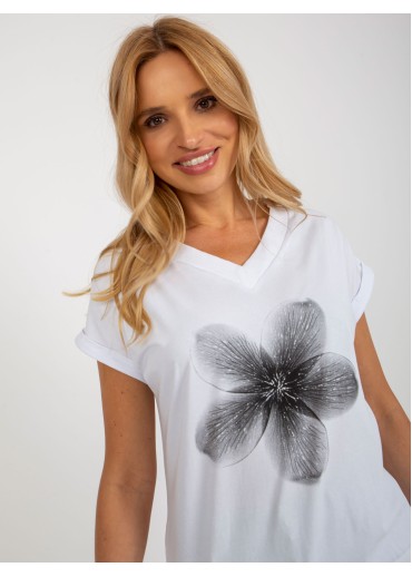 Biele tričko kvet