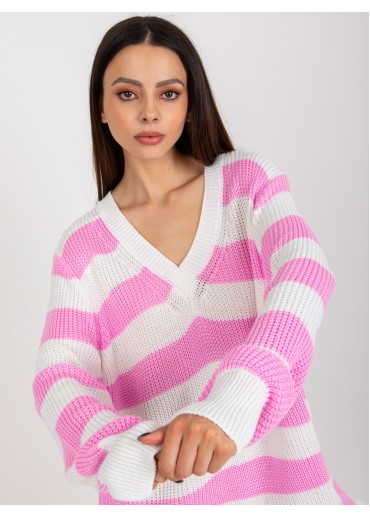 Ružový predĺžený sveter