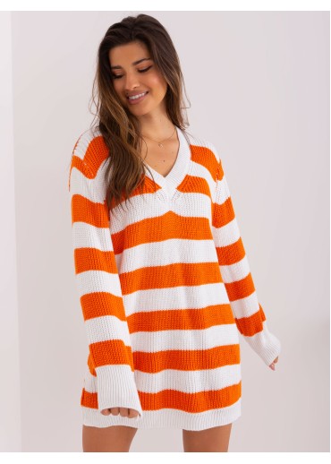 Oranžový predĺžený sveter