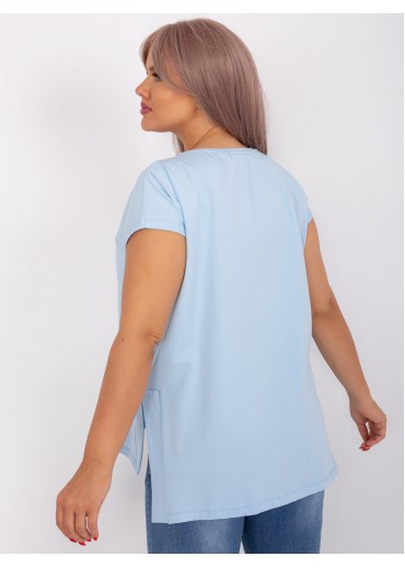 Svetlomodré predĺžené tričko