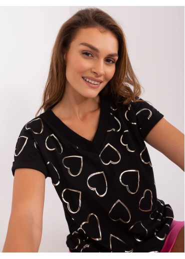 Čierne tričko srdcia