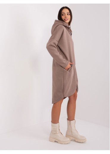 Béžovo hnedá predĺžená mikina