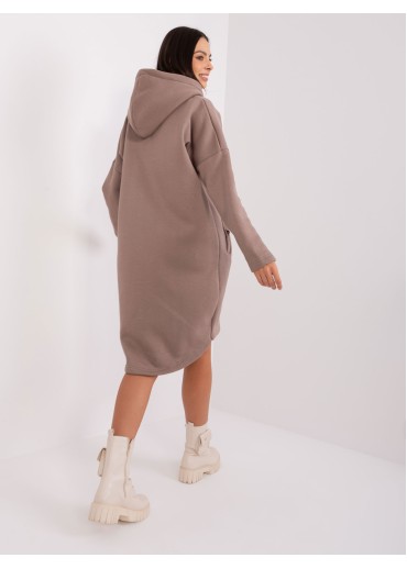 Béžovo hnedá predĺžená mikina