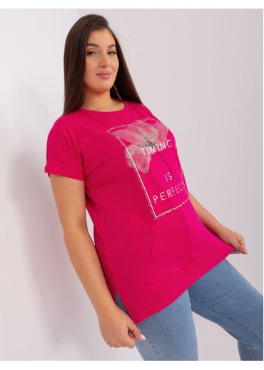 Fuchsiovo ružové predĺžené tričko