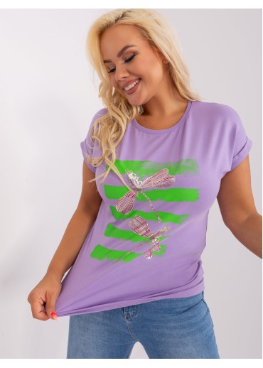 Fialové tričko s potlačou
