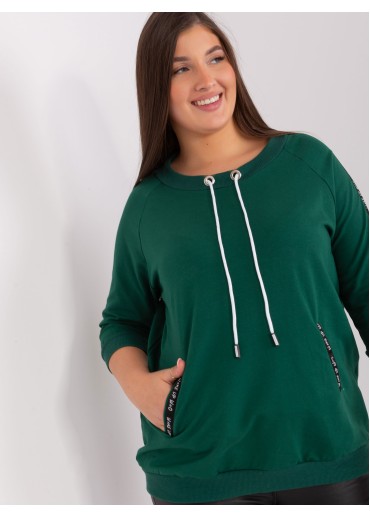 Tmavozelené tričko s 3/4 rukávom