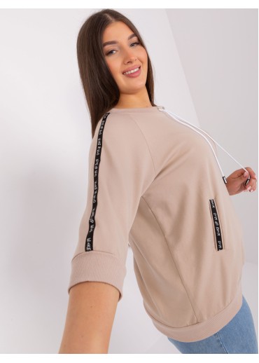 Béžovo hnedé tričko s 3/4 rukávom