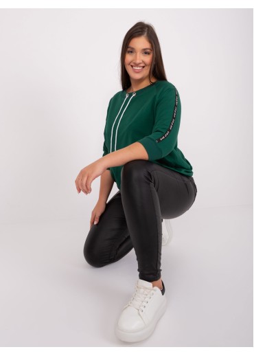 Tmavozelené tričko s 3/4 rukávom