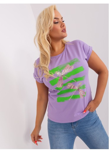 Fialové tričko s potlačou