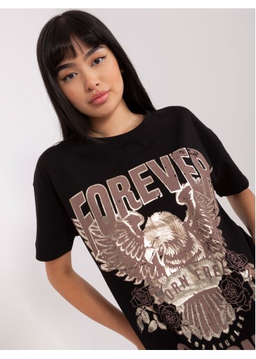 Čierne basic tričko s potlačou