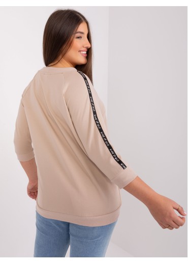 Béžovo hnedé tričko s 3/4 rukávom