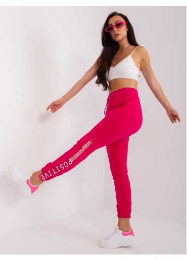 Fuchsiovo ružové tepláky s lampasom